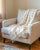 Hand Woven Cream Throw Blanket Striped with Tufts and Tassels