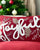Joyful Gold and Red Embroidered Christmas Themed Pillow