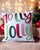 Holly Jolly Embroidered Christmas Themed Pillow