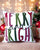 Merry and Bright Embroidered Christmas Themed Pillow