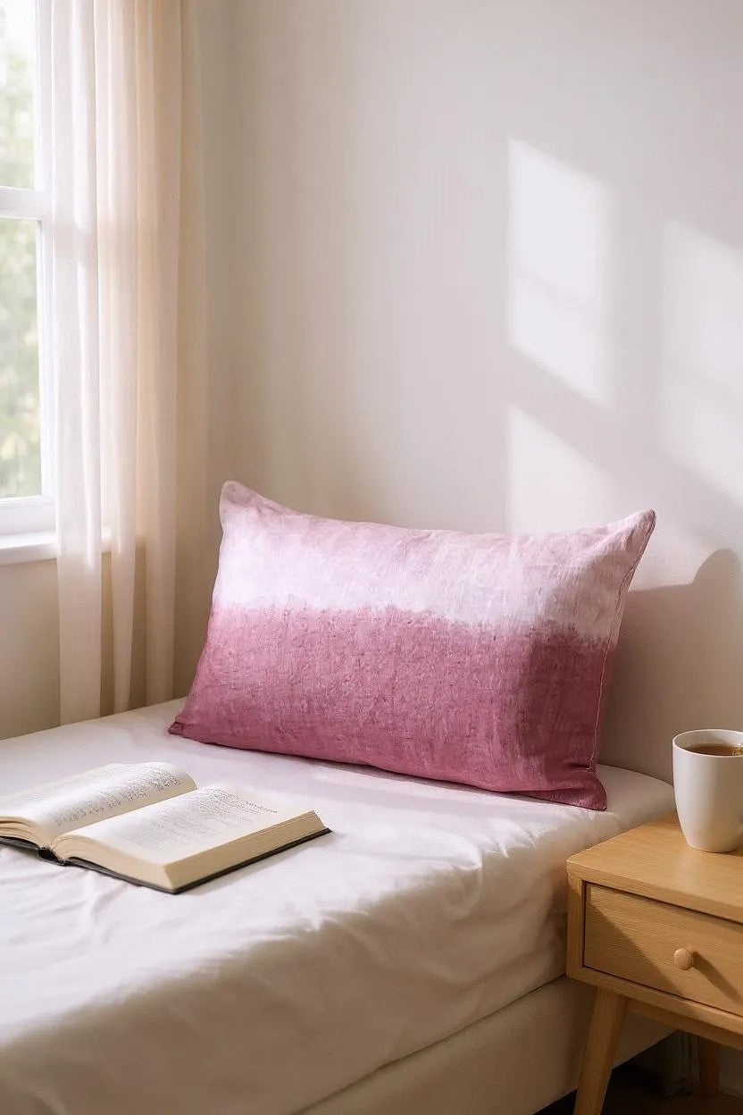Linen Lumbar Ombre Throw Pillow