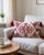 Red & White Embroidered Throw Pillow with Tassels Handcrafted Elegance for Your Home