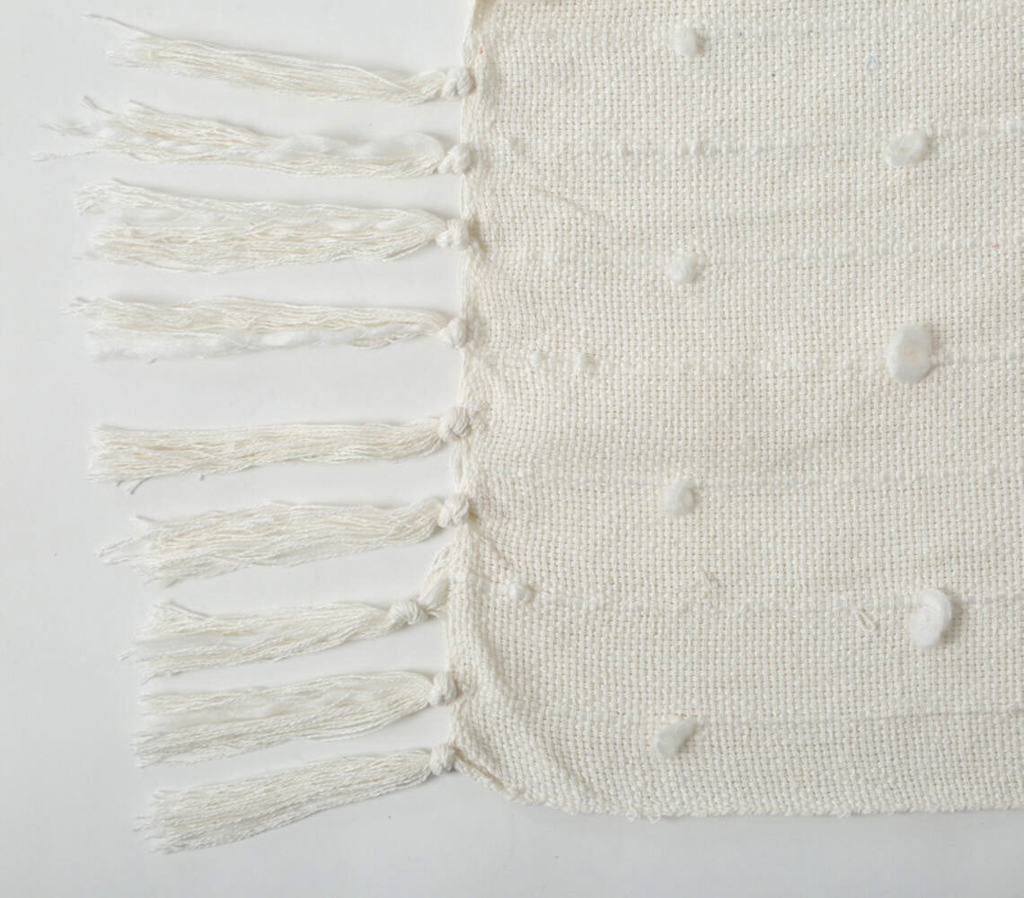 Hand Woven Ivory Throw Blanket