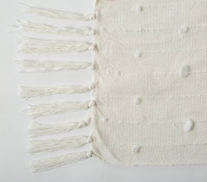 Hand Woven Ivory Throw Blanket