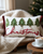 Merry Christmas Embroidered and  Applique Tree with Jute Embellishments Throw Pillow
