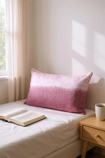 Linen Lumbar Ombre Throw Pillow