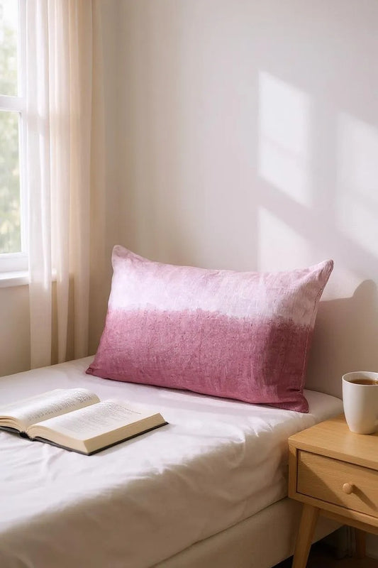 Linen Lumbar Ombre Throw Pillow