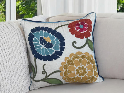 Floral Embroidered Boho throw Pillow - Home Decor Cushion 2026